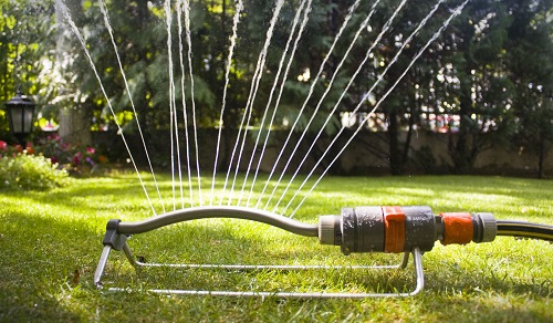 sprinkler on a lawn